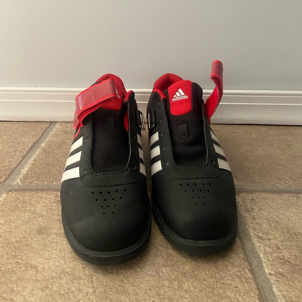 Black And Red Adidas Weight Lifting Shoe. Barely Worn. No Laces